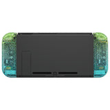 eXtremeRate Glitter Gradient Translucent Green Blue Joycon Handheld Controller Housing with Full Set Buttons, DIY Replacement Shell Case for NS Switch JoyCon & OLED JoyCon - Console Shell NOT Included - CP342