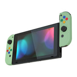 eXtremeRate Soft Touch Grip Matcha Green Joycon Handheld Controller Housing with ABXY Direction Buttons, DIY Replacement Shell Case for NS Switch JoyCon & OLED JoyCon - Console Shell NOT Included - CP322