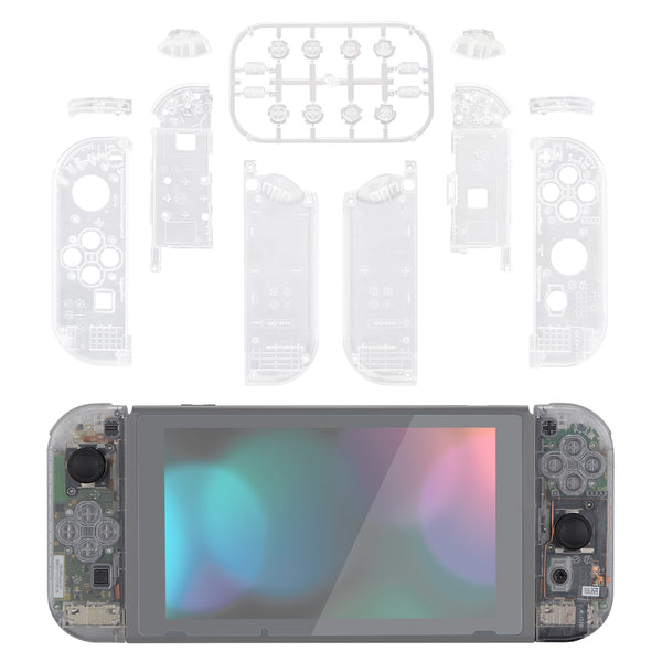 eXtremeRate Transparent Clear Joycon Handheld Controller Housing with ...