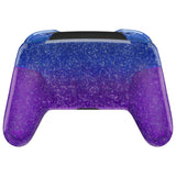 eXtremeRate Glitter Gradient Translucent Bluebell Faceplate Backplate Handles for NS Switch Pro Controller  - Controller NOT Included - FRP357
