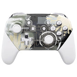 eXtremeRate Silver Splatter Faceplate Backplate Handles for NS Switch Pro Controller - Controller NOT Included - FRT107