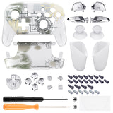 eXtremeRate Silver Splatter Faceplate Backplate Handles for NS Switch Pro Controller - Controller NOT Included - FRT107