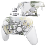 eXtremeRate Silver Splatter Faceplate Backplate Handles for NS Switch Pro Controller, Soft Touch Replacement Grip Housing Shell Cover with Colorful ABXY Buttons for NS Switch Pro - FRT107