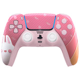 eXtremeRate Full Set Housing Shell with Action Buttons Touchpad Cover, Easter Rabbit Replacement Decorative Trim Shell Front Back Plates Compatible with ps5 Controller BDM-030/040/050 - QPFT1003G3