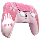 eXtremeRate Full Set Housing Shell with Action Buttons Touchpad Cover, Easter Rabbit Replacement Decorative Trim Shell Front Back Plates Compatible with ps5 Controller BDM-030/040/050 - QPFT1003G3