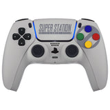 eXtremeRate Full Set Housing Shell with Action Buttons Touchpad Cover, Classic NES Style Replacement Decorative Trim Shell Front Back Plates Compatible with ps5 Controller BDM-010/020/030/040/050 - QPFT1002G3