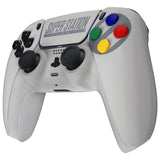 eXtremeRate Full Set Housing Shell with Action Buttons Touchpad Cover, Classic NES Style Replacement Decorative Trim Shell Front Back Plates Compatible with ps5 Controller BDM-010/020/030/040/050 - QPFT1002G3