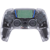eXtremeRate Full Set Housing Shell with Buttons Touchpad Cover, Clear Custom Replacement Decorative Trim Shell Front Back Plates Compatible with ps5 Controller BDM-010 BDM-020 - Controller NOT Included - QPFM5001G2