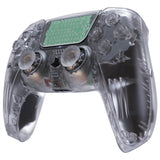 eXtremeRate Full Set Housing Shell with Buttons Touchpad Cover, Clear Custom Replacement Decorative Trim Shell Front Back Plates Compatible with ps5 Controller BDM-010 BDM-020 - Controller NOT Included - QPFM5001G2