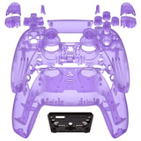 eXtremeRate Full Set Housing Shell with Buttons Touchpad Cover, Clear Atomic Purple Custom Replacement Decorative Trim Shell Front Back Plates Compatible with ps5 Controller BDM-010 BDM-020 - Controller NOT Included - QPFM5005G2