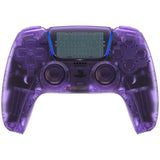 eXtremeRate Full Set Housing Shell with Buttons Touchpad Cover, Clear Atomic Purple Custom Replacement Decorative Trim Shell Front Back Plates Compatible with ps5 Controller BDM-010 BDM-020 - Controller NOT Included - QPFM5005G2