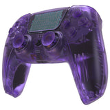 eXtremeRate Full Set Housing Shell with Buttons Touchpad Cover, Clear Atomic Purple Custom Replacement Decorative Trim Shell Front Back Plates Compatible with ps5 Controller BDM-010 BDM-020 - Controller NOT Included - QPFM5005G2