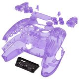 eXtremeRate Full Set Housing Shell with Buttons Touchpad Cover, Clear Atomic Purple Custom Replacement Decorative Trim Shell Front Back Plates Compatible with ps5 Controller BDM-010 BDM-020 - Controller NOT Included - QPFM5005G2