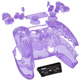 eXtremeRate Full Set Housing Shell with Buttons Touchpad Cover, Clear Atomic Purple Custom Replacement Decorative Trim Shell Front Back Plates Compatible with ps5 Controller BDM-010 BDM-020 - Controller NOT Included - QPFM5005G2