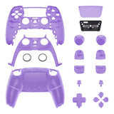 eXtremeRate Full Set Housing Shell with Buttons Touchpad Cover, Clear Atomic Purple Custom Replacement Decorative Trim Shell Front Back Plates Compatible with ps5 Controller BDM-010 BDM-020 - Controller NOT Included - QPFM5005G2
