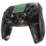 eXtremeRate Full Set Housing Shell with Buttons Touchpad Cover, Clear Black Custom Replacement Decorative Trim Shell Front Back Plates Compatible with ps5 Controller BDM-010 BDM-020 - Controller NOT Included - QPFM5007G2