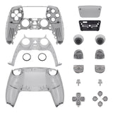 eXtremeRate Full Set Housing Shell with Buttons Touchpad Cover, Clear Black Custom Replacement Decorative Trim Shell Front Back Plates Compatible with ps5 Controller BDM-010 BDM-020 - Controller NOT Included - QPFM5007G2