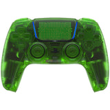 eXtremeRate Full Set Housing Shell with Buttons Touchpad Cover, Clear Green Custom Replacement Decorative Trim Shell Front Back Plates Compatible with ps5 Controller BDM-010 BDM-020 - Controller NOT Included - QPFM5003G2