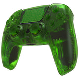 eXtremeRate Full Set Housing Shell with Buttons Touchpad Cover, Clear Green Custom Replacement Decorative Trim Shell Front Back Plates Compatible with ps5 Controller BDM-010 BDM-020 - Controller NOT Included - QPFM5003G2