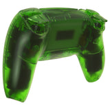 eXtremeRate Full Set Housing Shell with Buttons Touchpad Cover, Clear Green Custom Replacement Decorative Trim Shell Front Back Plates Compatible with ps5 Controller BDM-010 BDM-020 - Controller NOT Included - QPFM5003G2