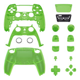 eXtremeRate Full Set Housing Shell with Buttons Touchpad Cover, Clear Green Custom Replacement Decorative Trim Shell Front Back Plates Compatible with ps5 Controller BDM-010 BDM-020 - Controller NOT Included - QPFM5003G2