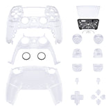 eXtremeRate Full Set Housing Shell with Action Buttons Touchpad Cover, Clear Replacement Decorative Trim Shell Front Back Plates Compatible with ps5 Controller BDM-030/040/050 - QPFM5001G3