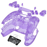 eXtremeRate Full Set Housing Shell with Action Buttons Touchpad Cover, Clear Atomic Purple Replacement Decorative Trim Shell Front Back Plates Compatible with ps5 Controller BDM-030/040/050 - QPFM5005G3