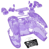 eXtremeRate Full Set Housing Shell with Action Buttons Touchpad Cover, Clear Atomic Purple Replacement Decorative Trim Shell Front Back Plates Compatible with ps5 Controller BDM-030/040/050 - QPFM5005G3
