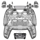 eXtremeRate Full Set Housing Shell with Action Buttons Touchpad Cover, Clear Black Replacement Decorative Trim Shell Front Back Plates Compatible with ps5 Controller BDM-030/040/050 - QPFM5007G3