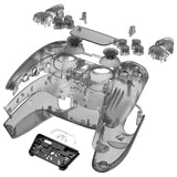 eXtremeRate Full Set Housing Shell with Action Buttons Touchpad Cover, Clear Black Replacement Decorative Trim Shell Front Back Plates Compatible with ps5 Controller BDM-030/040/050 - QPFM5007G3