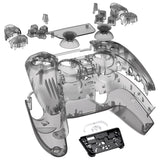 eXtremeRate Full Set Housing Shell with Action Buttons Touchpad Cover, Clear Black Replacement Decorative Trim Shell Front Back Plates Compatible with ps5 Controller BDM-030/040/050 - QPFM5007G3