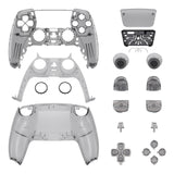 eXtremeRate Full Set Housing Shell with Action Buttons Touchpad Cover, Clear Black Replacement Decorative Trim Shell Front Back Plates Compatible with ps5 Controller BDM-030/040/050 - QPFM5007G3