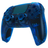 eXtremeRate Full Set Housing Shell with Action Buttons Touchpad Cover, Clear Blue Replacement Decorative Trim Shell Front Back Plates Compatible with ps5 Controller BDM-030/040/050 - QPFM5004G3