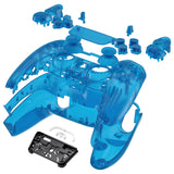 eXtremeRate Full Set Housing Shell with Action Buttons Touchpad Cover, Clear Blue Replacement Decorative Trim Shell Front Back Plates Compatible with ps5 Controller BDM-030/040/050 - QPFM5004G3