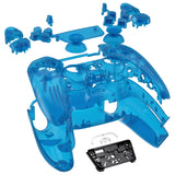eXtremeRate Full Set Housing Shell with Action Buttons Touchpad Cover, Clear Blue Replacement Decorative Trim Shell Front Back Plates Compatible with ps5 Controller BDM-030/040/050 - QPFM5004G3
