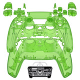 eXtremeRate Full Set Housing Shell with Action Buttons Touchpad Cover, Clear Green Replacement Decorative Trim Shell Front Back Plates Compatible with ps5 Controller BDM-030/040/050 - QPFM5003G3