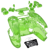 eXtremeRate Full Set Housing Shell with Action Buttons Touchpad Cover, Clear Green Replacement Decorative Trim Shell Front Back Plates Compatible with ps5 Controller BDM-030/040/050 - QPFM5003G3