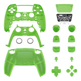 eXtremeRate Full Set Housing Shell with Action Buttons Touchpad Cover, Clear Green Replacement Decorative Trim Shell Front Back Plates Compatible with ps5 Controller BDM-030/040/050 - QPFM5003G3