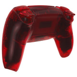 eXtremeRate Full Set Housing Shell with Action Buttons Touchpad Cover, Clear Red Replacement Decorative Trim Shell Front Back Plates Compatible with ps5 Controller BDM-030/040/050 - QPFM5002G3