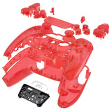 eXtremeRate Full Set Housing Shell with Action Buttons Touchpad Cover, Clear Red Replacement Decorative Trim Shell Front Back Plates Compatible with ps5 Controller BDM-030/040/050 - QPFM5002G3