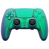 eXtremeRate Custom Replacement Full Set Shells with Buttons for PS5 Edge Controller - Chameleon Green Purple - QRHEGP010