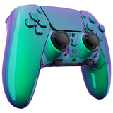 eXtremeRate Custom Replacement Full Set Shells with Buttons for PS5 Edge Controller - Chameleon Green Purple - QRHEGP010