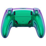 eXtremeRate Custom Replacement Full Set Shells with Buttons for PS5 Edge Controller - Chameleon Green Purple - QRHEGP010