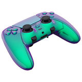 eXtremeRate Custom Replacement Full Set Shells with Buttons for PS5 Edge Controller - Chameleon Green Purple - QRHEGP010