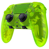 eXtremeRate Clear Lime Green Full Set Housing Shell with Buttons Touchpad Cover Compatible with ps5 Edge Controller, Custom Replacement Decorative Trim Shell Front Back Plates Compatible with ps5 Edge Controller - QRHEGM008