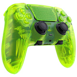 eXtremeRate Clear Lime Green Full Set Housing Shell with Buttons Touchpad Cover Compatible with ps5 Edge Controller, Custom Replacement Decorative Trim Shell Front Back Plates Compatible with ps5 Edge Controller - QRHEGM008