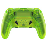 eXtremeRate Clear Lime Green Full Set Housing Shell with Buttons Touchpad Cover Compatible with ps5 Edge Controller, Custom Replacement Decorative Trim Shell Front Back Plates Compatible with ps5 Edge Controller - QRHEGM008