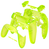eXtremeRate Clear Lime Green Full Set Housing Shell with Buttons Touchpad Cover Compatible with ps5 Edge Controller, Custom Replacement Decorative Trim Shell Front Back Plates Compatible with ps5 Edge Controller - QRHEGM008