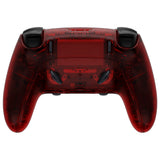 eXtremeRate Clear Red Full Set Housing Shell with Buttons Touchpad Cover Compatible with ps5 Edge Controller, Custom Replacement Decorative Trim Shell Front Back Plates Compatible with ps5 Edge Controller - QRHEGM006