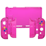 eXtremeRate Clear Candy Pink Back Plate for NS Switch Console, NS Joycon Handheld Controller Housing with Full Set Buttons, DIY Replacement Shell for Nintendo Switch - QM516